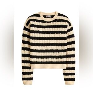 🖤🤍 J.Crew 100% Cashmere Striped Sweater NWT Size:S - $175